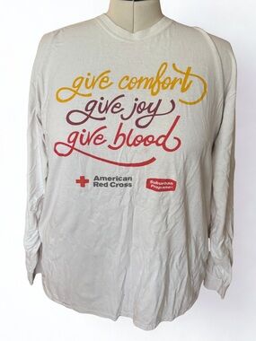 American Red Cross Graphic Long Sleeve Tee 2X White Give Comfort Give Joy